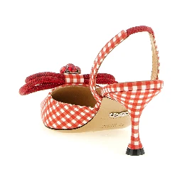 Multicolor Cotton-Like Mid Heel Pumps