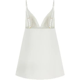White Polyester Short Dress
