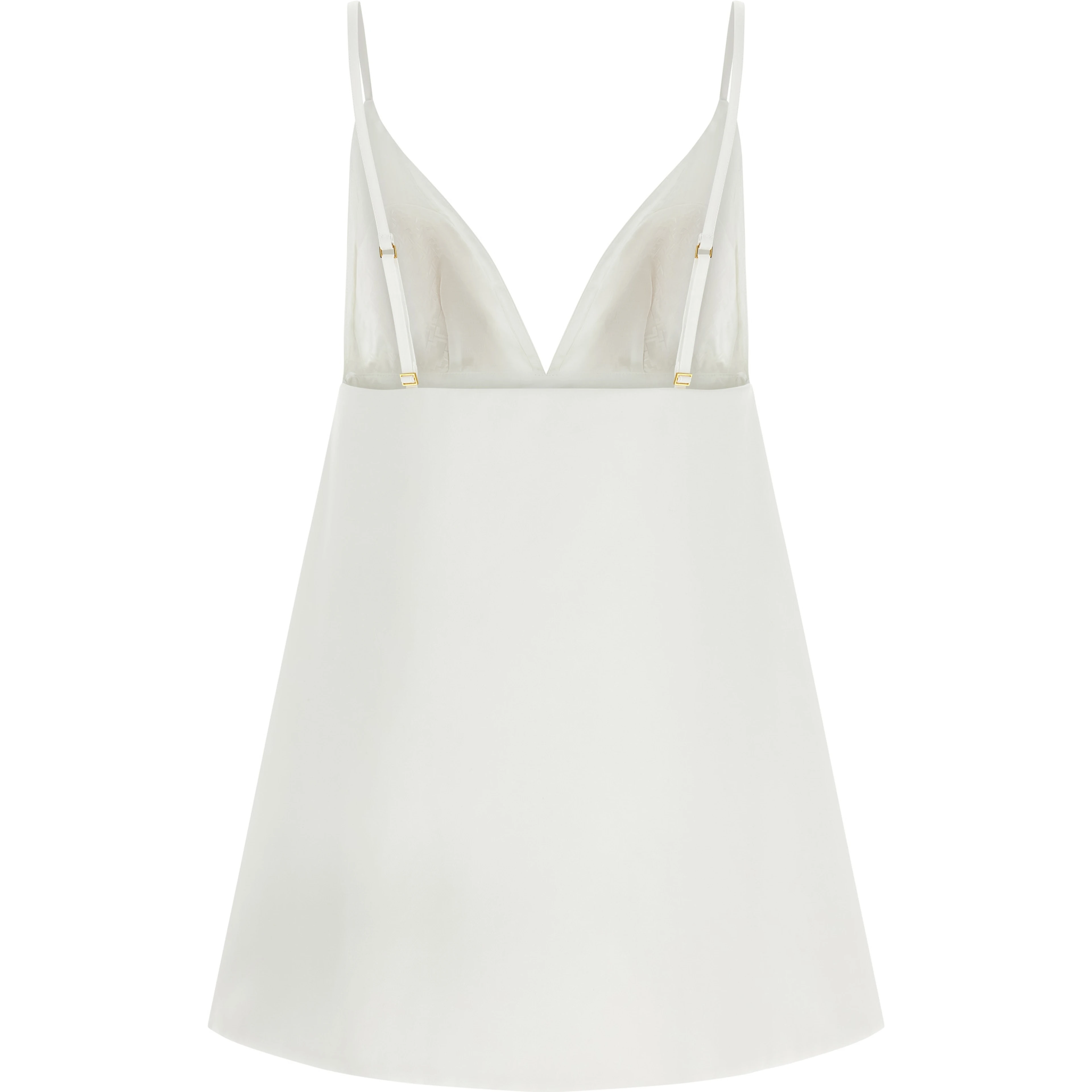 White Polyester Short Dress