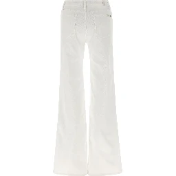 White Cotton Flared Jeans