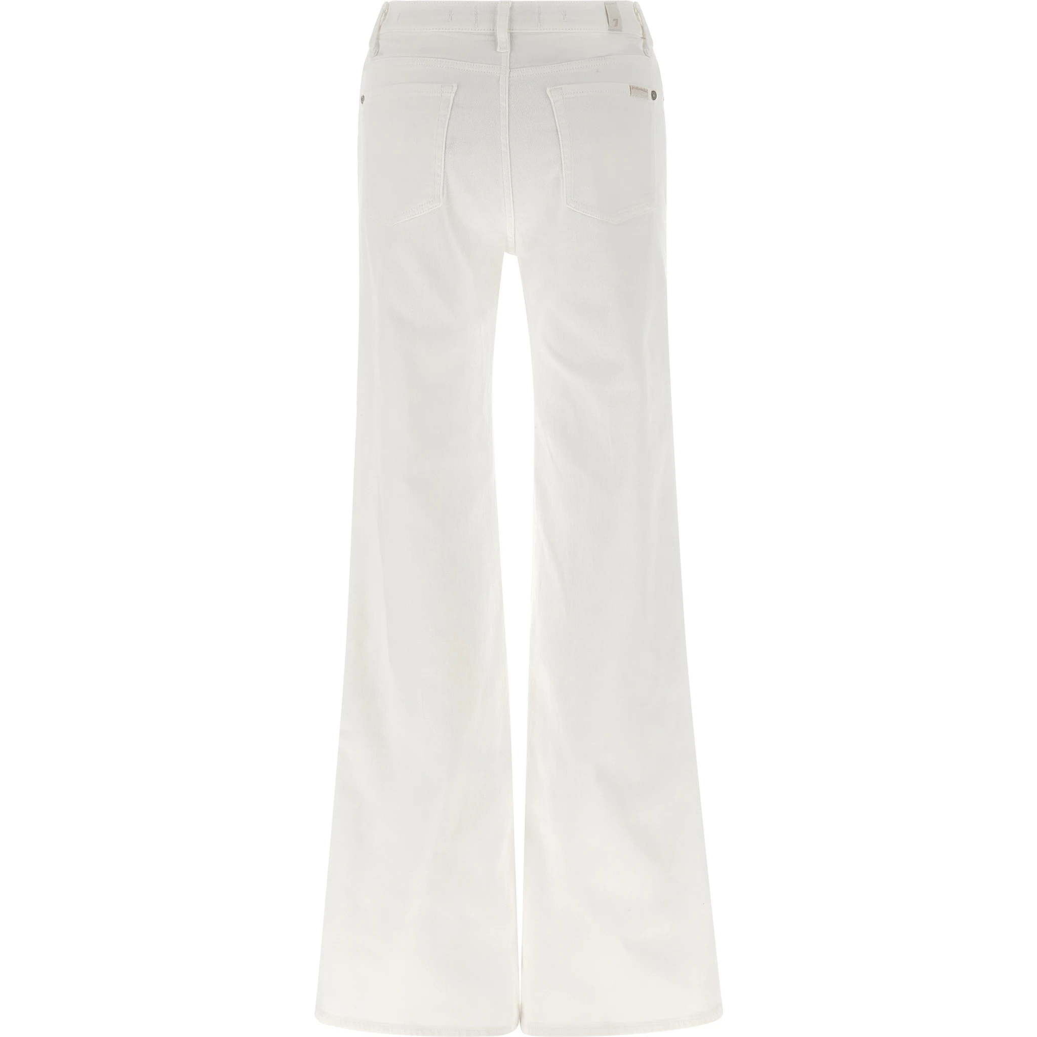 White Cotton Flared Jeans