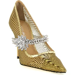 Gold Polyamide High Heel Pumps