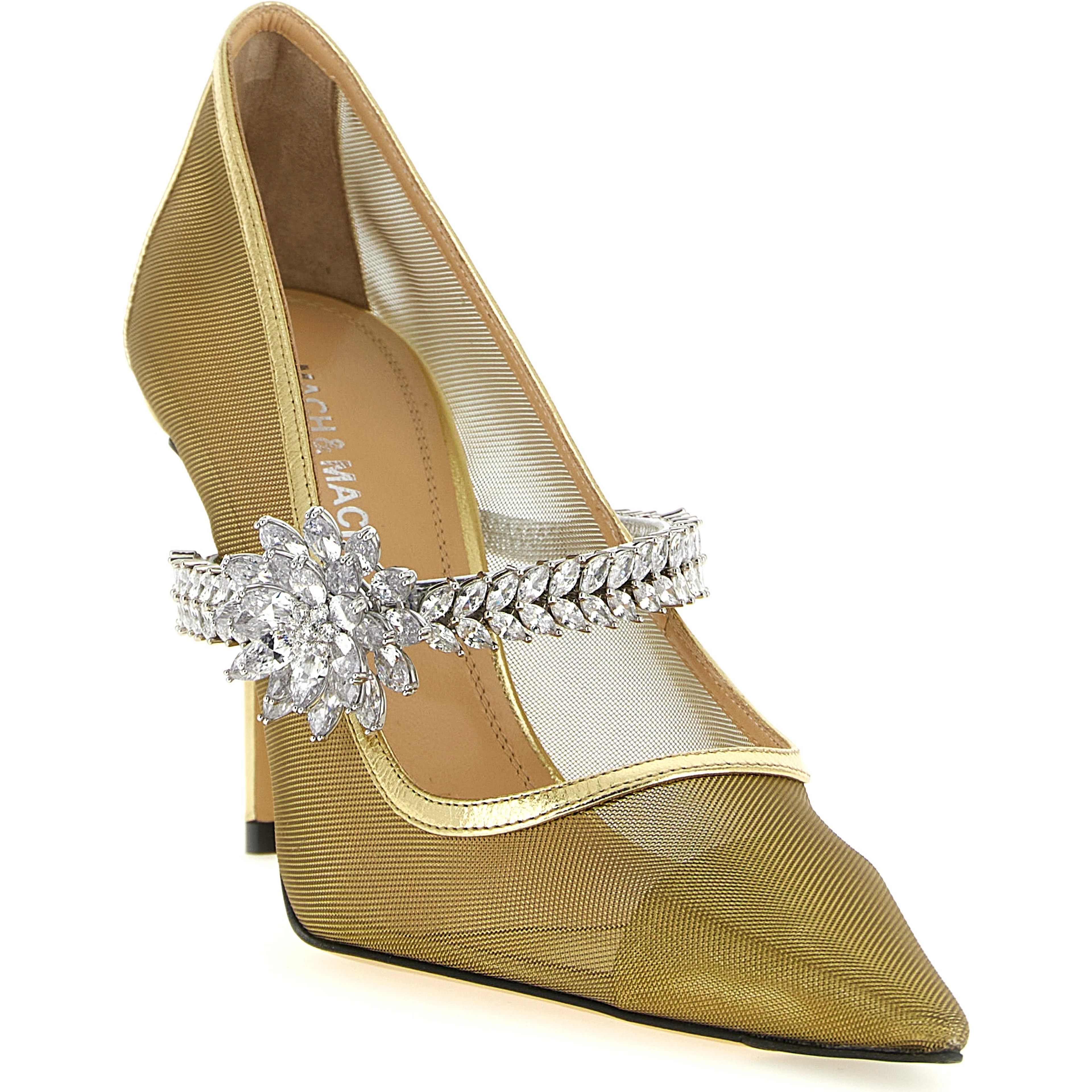 Gold Polyamide High Heel Pumps