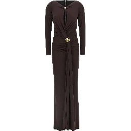 Brown Viscose Long Dress