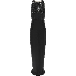 Black Polyester Long Dress