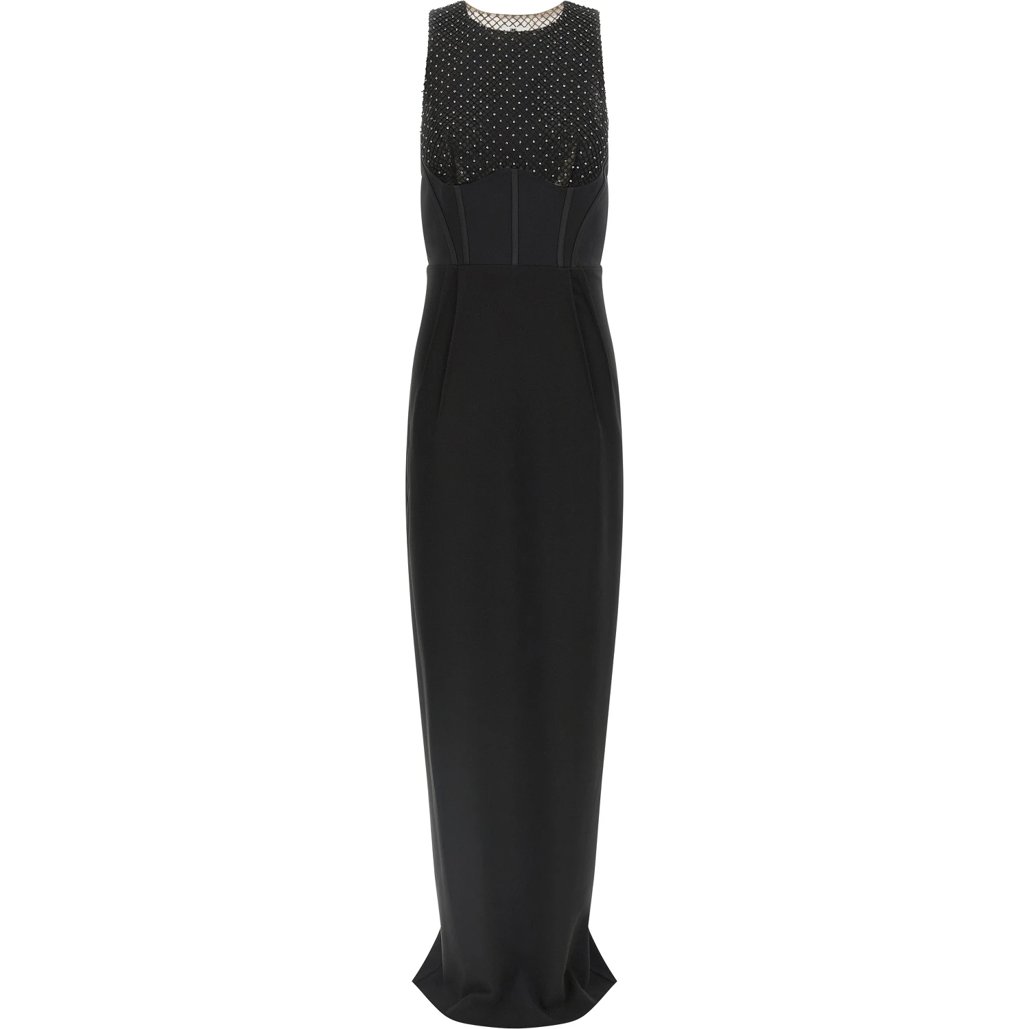 Black Polyester Long Dress