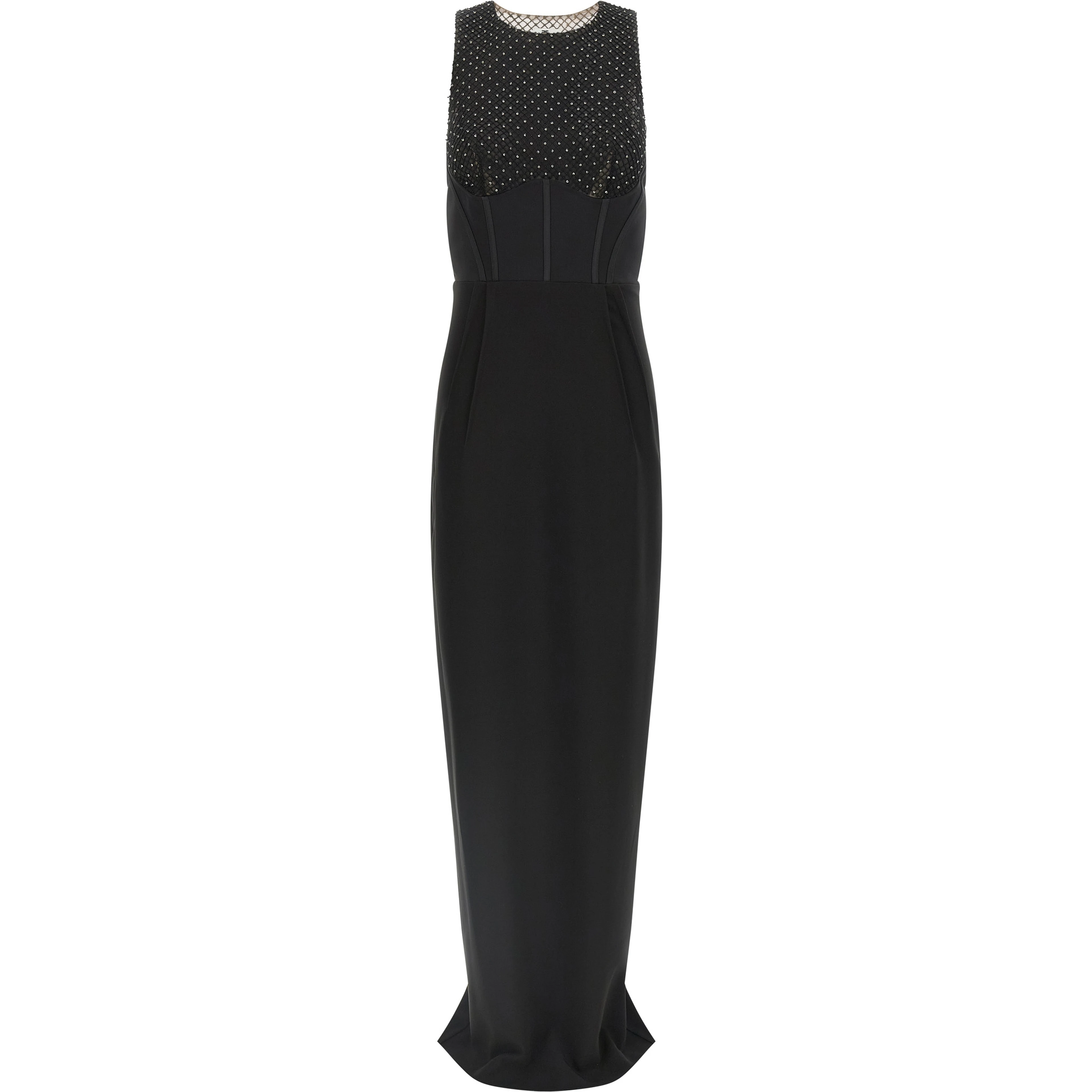Black Polyester Long Dress