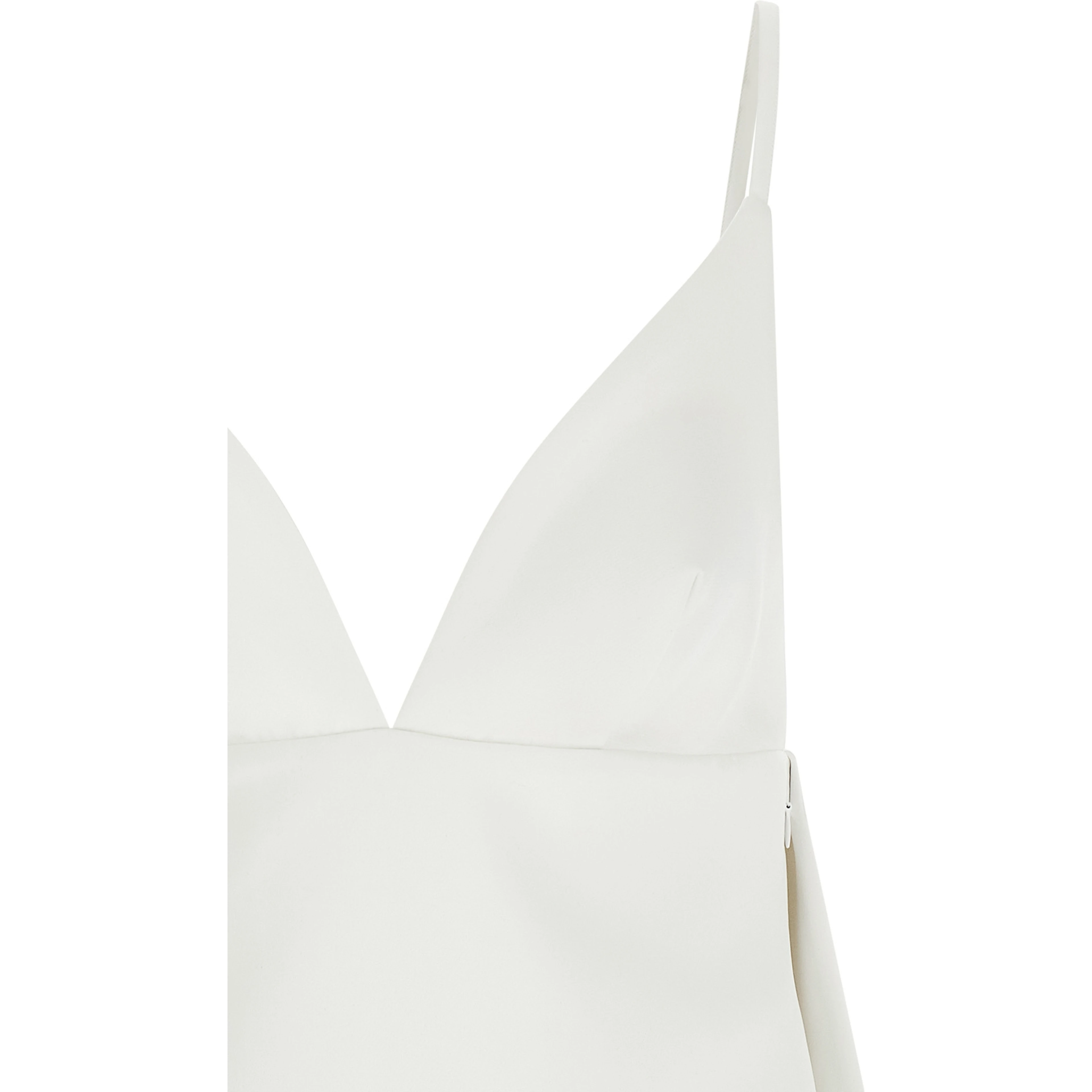 White Polyester Short Dress