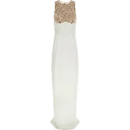 White Polyester Long Dress