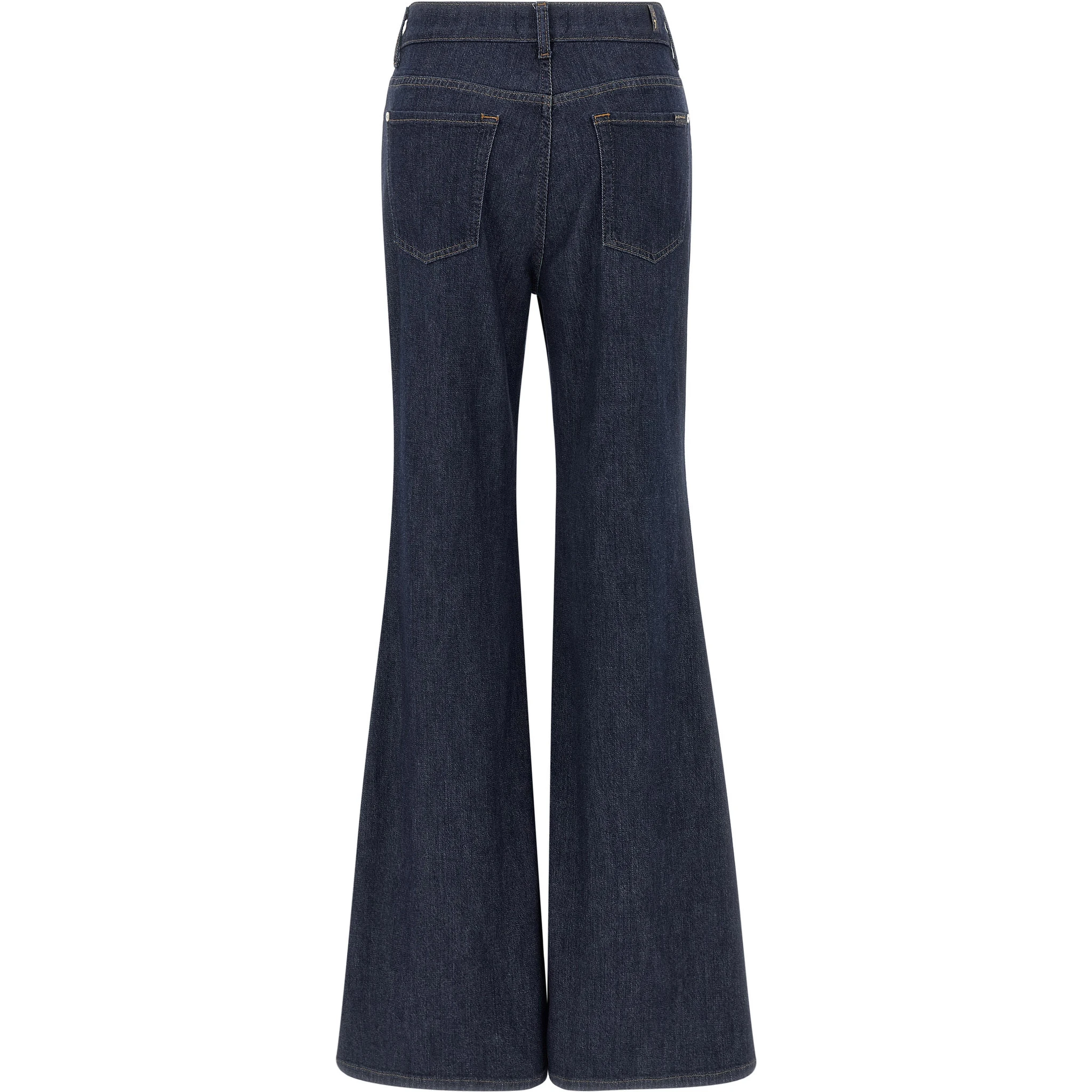 Blue Cotton Flared Jeans