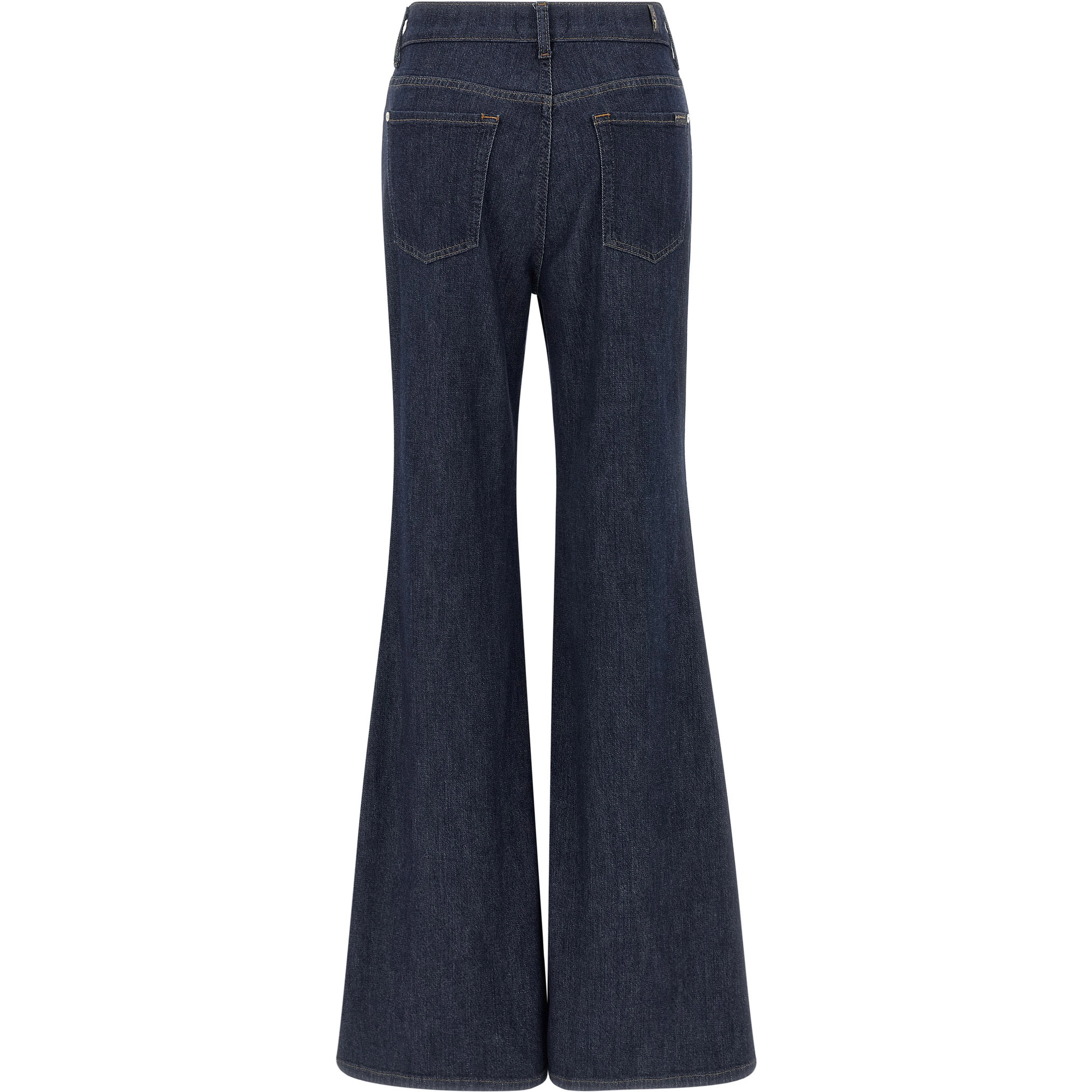 Blue Cotton Flared Jeans