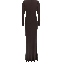 Brown Viscose Long Dress