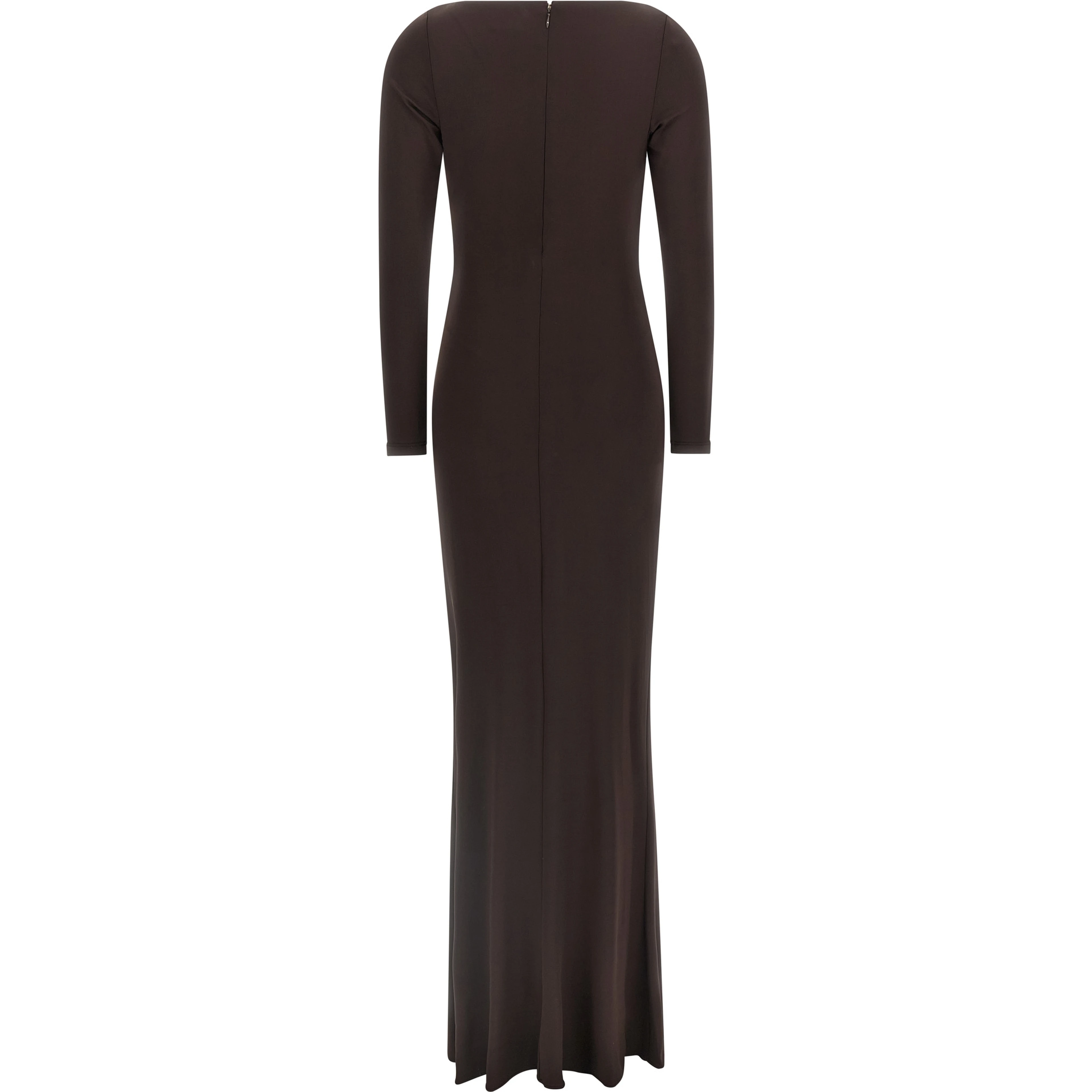 Brown Viscose Long Dress