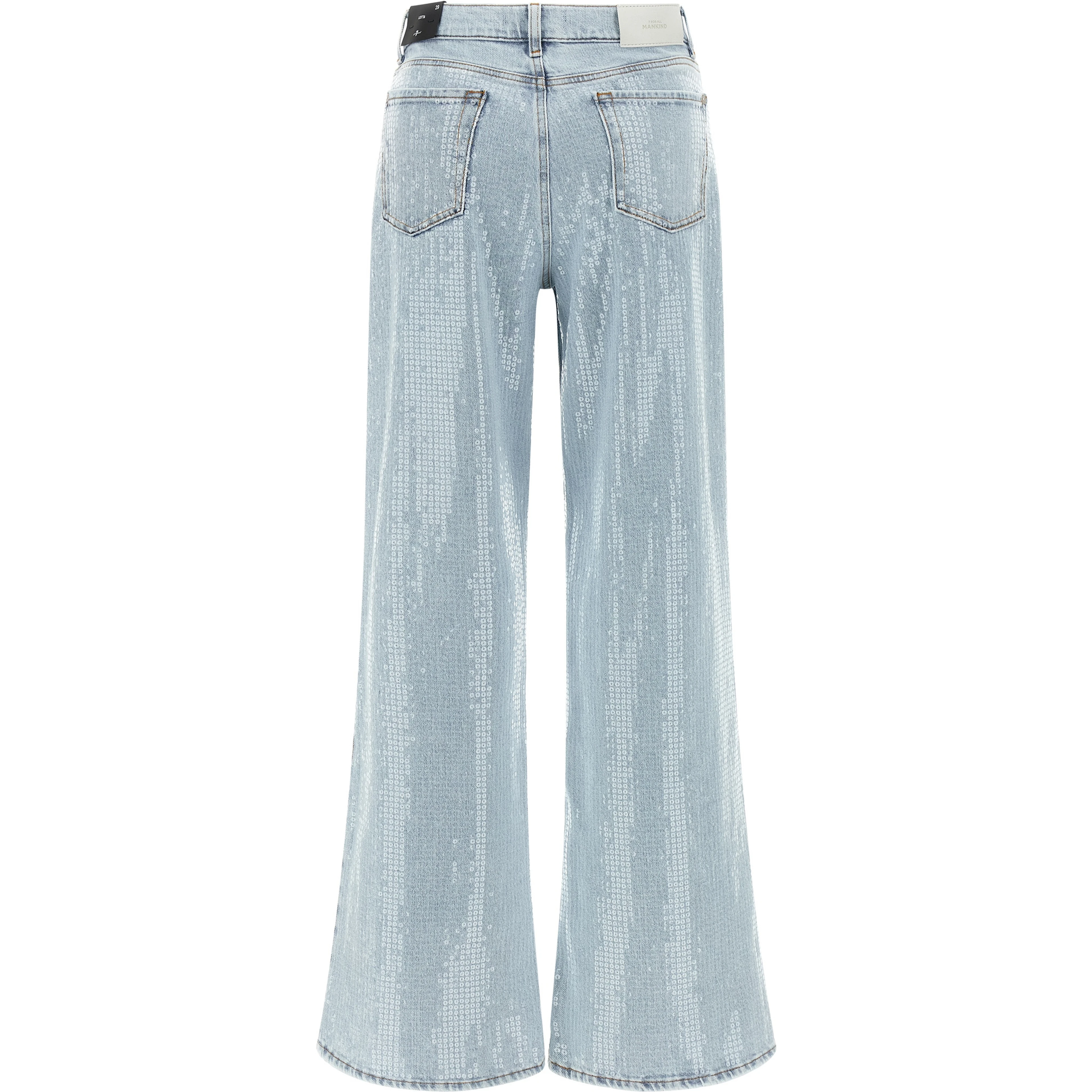 Blue Cotton Flared Jeans