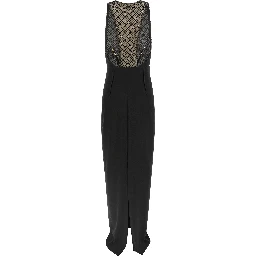 Black Polyester Long Dress