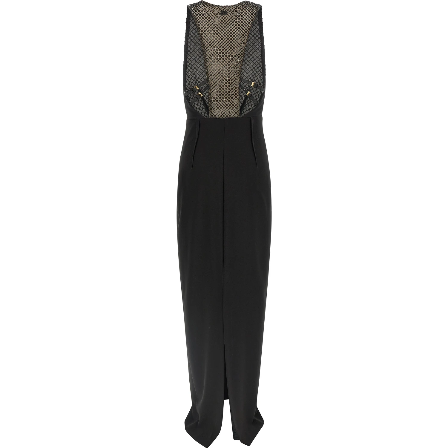 Black Polyester Long Dress