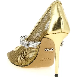 Gold Polyamide High Heel Pumps