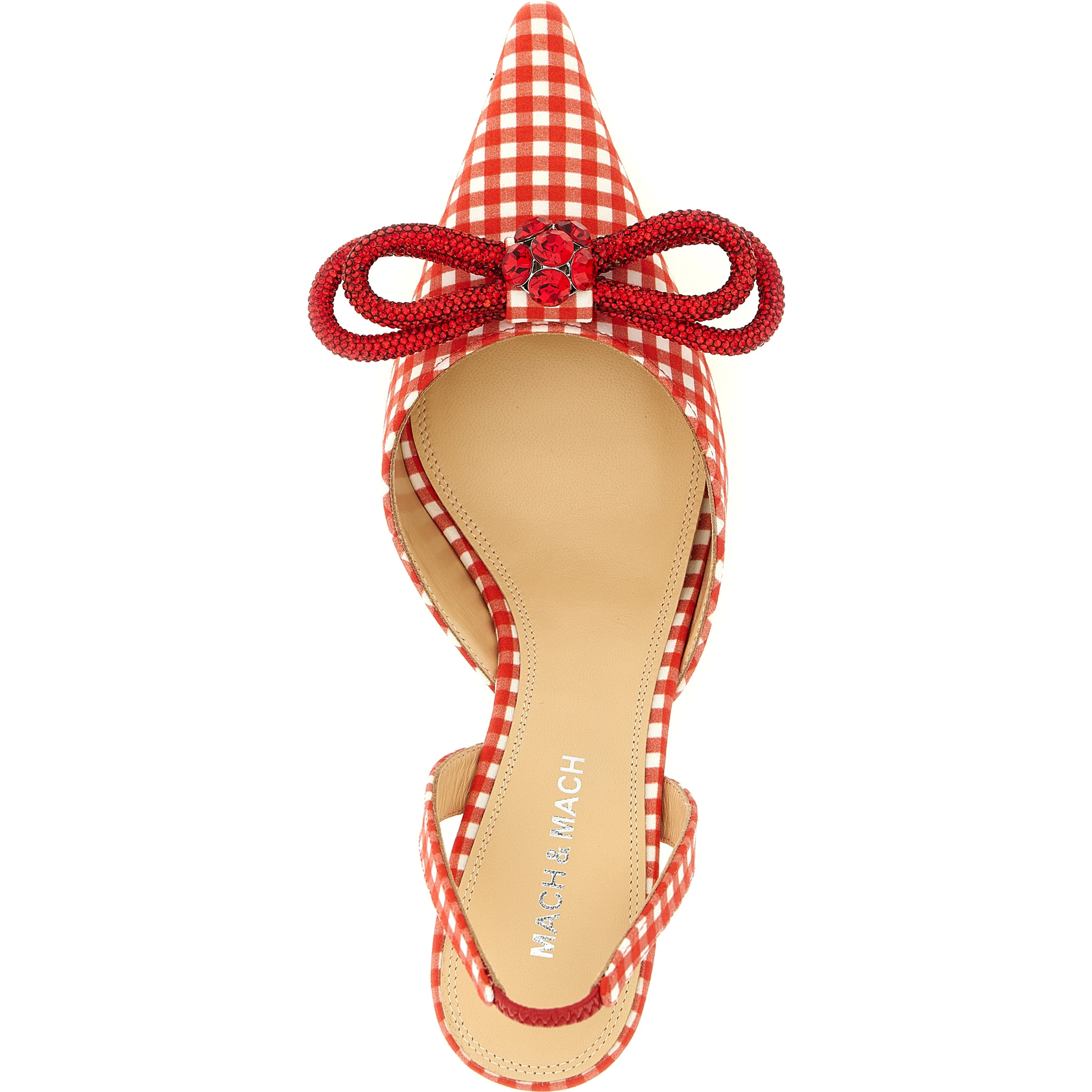 Multicolor Cotton-Like Mid Heel Pumps