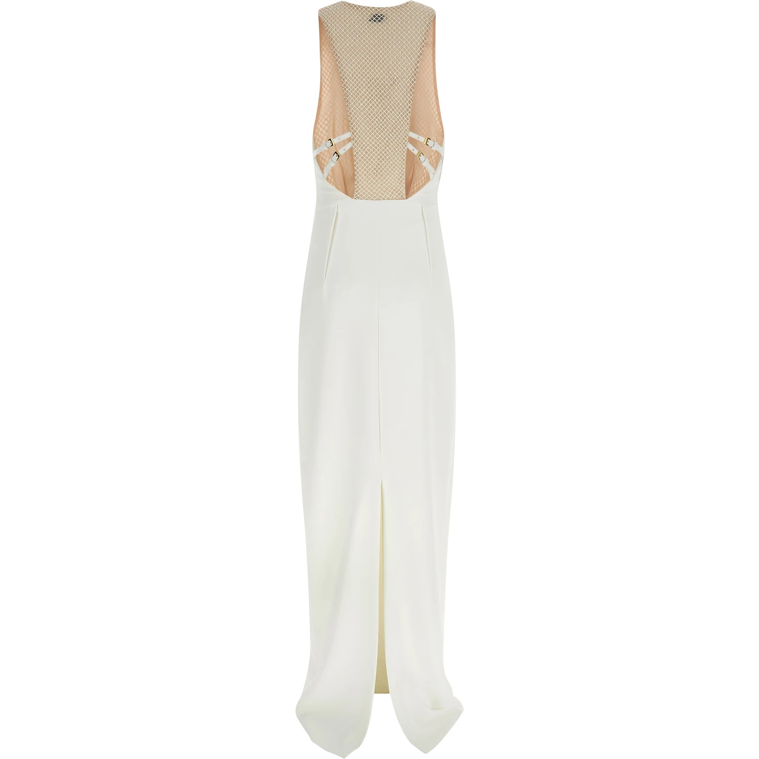 White Polyester Long Dress