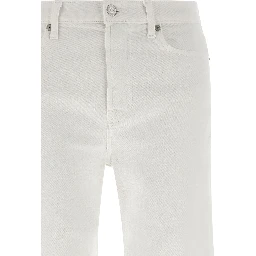 White Cotton Flared Jeans