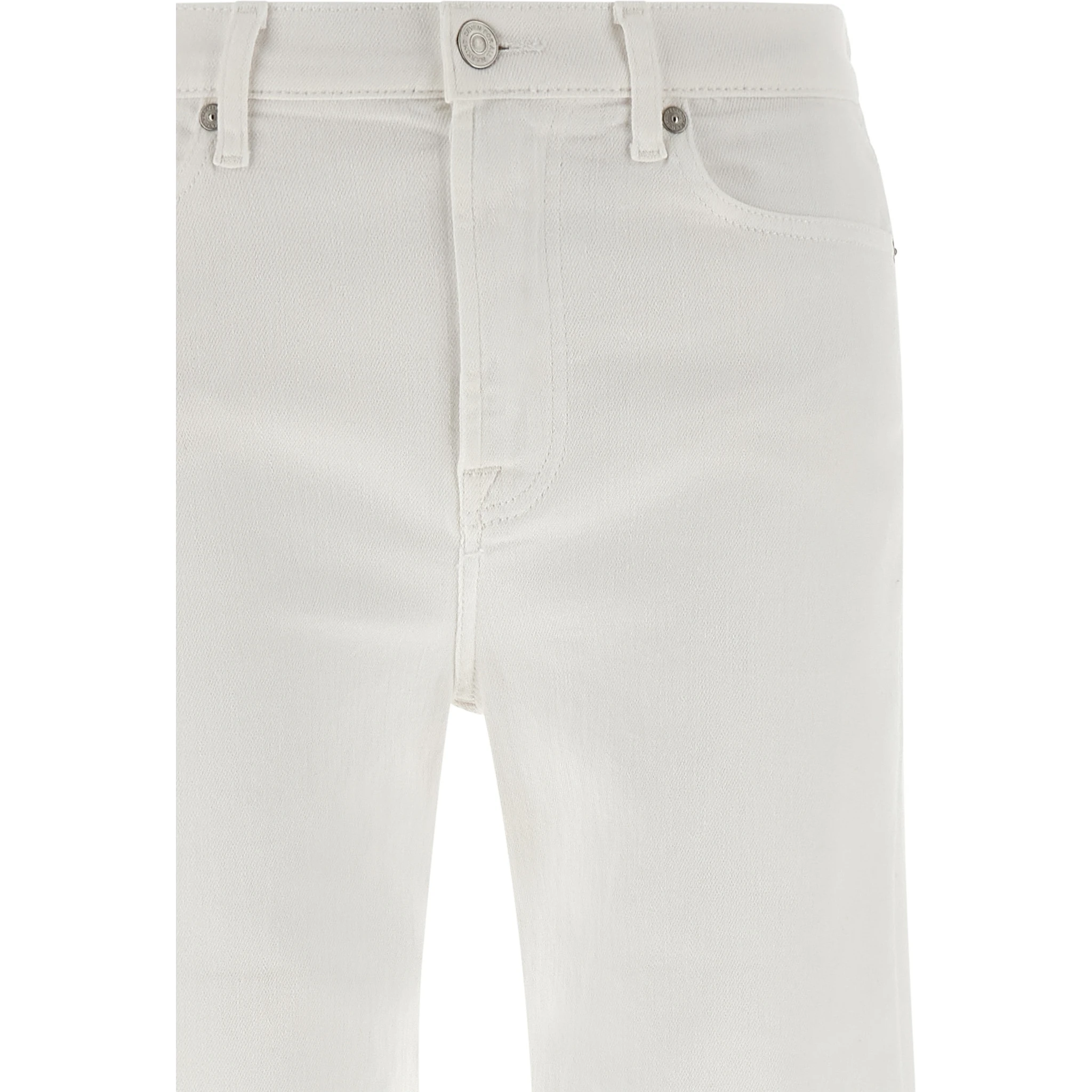 White Cotton Flared Jeans