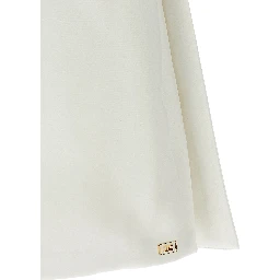 White Polyester Short Dress