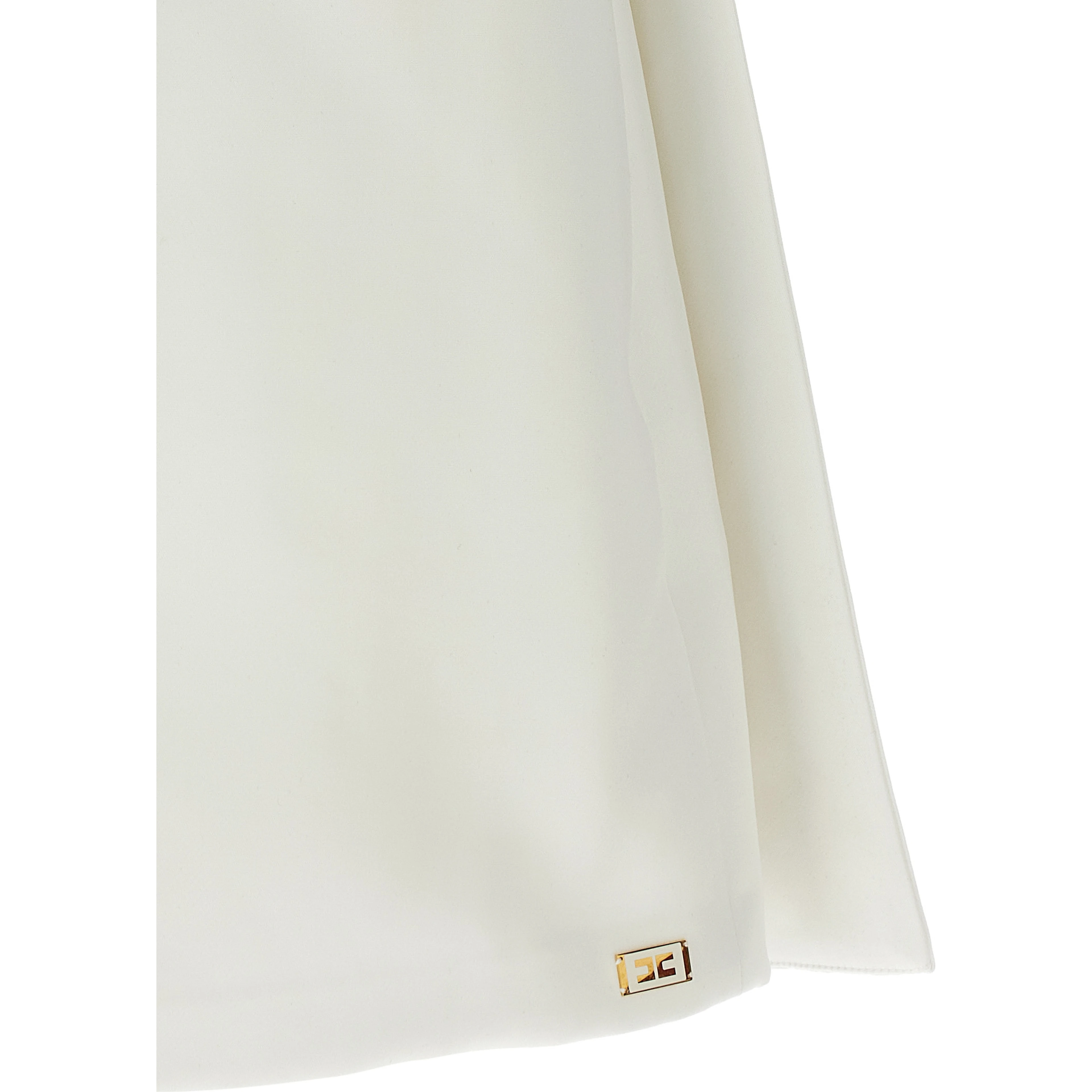 White Polyester Short Dress