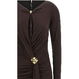 Brown Viscose Long Dress