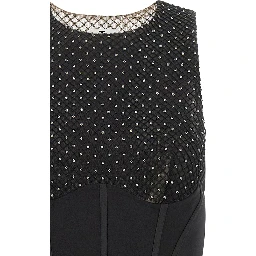 Black Polyester Long Dress