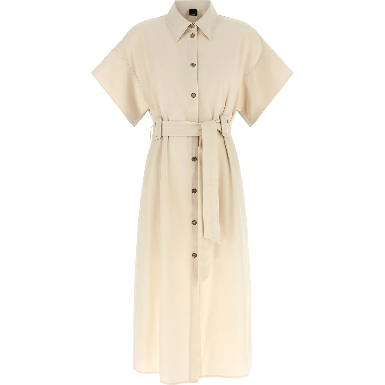 Beige Cotton Midi Dress