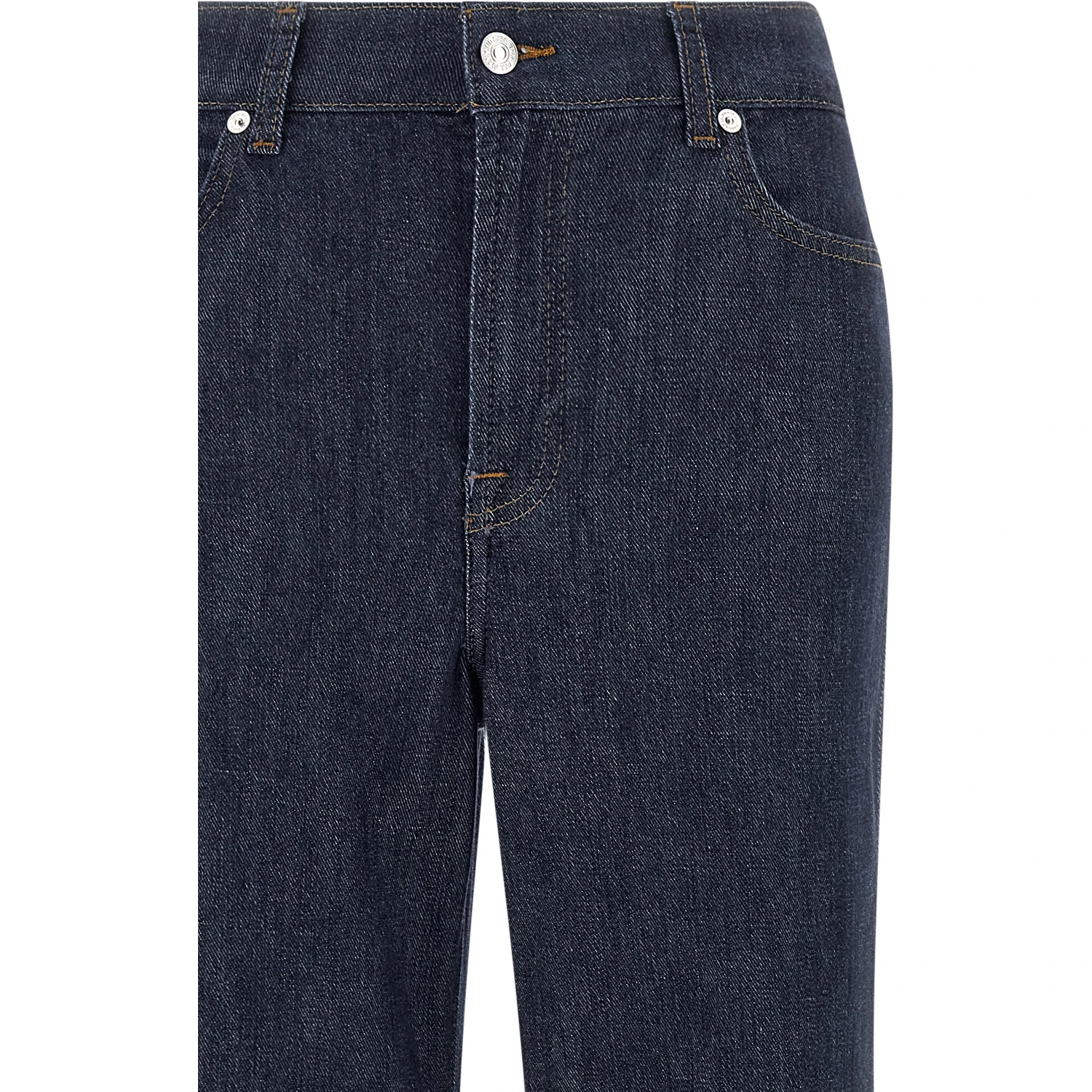 Blue Cotton Flared Jeans