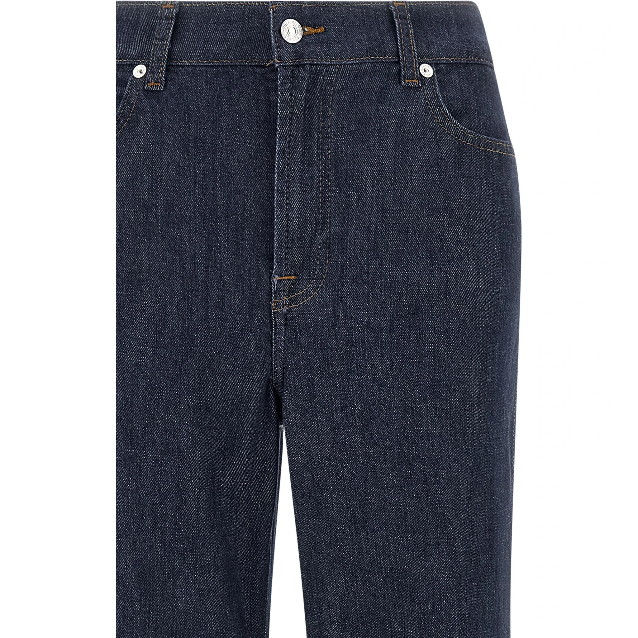 Blue Cotton Flared Jeans