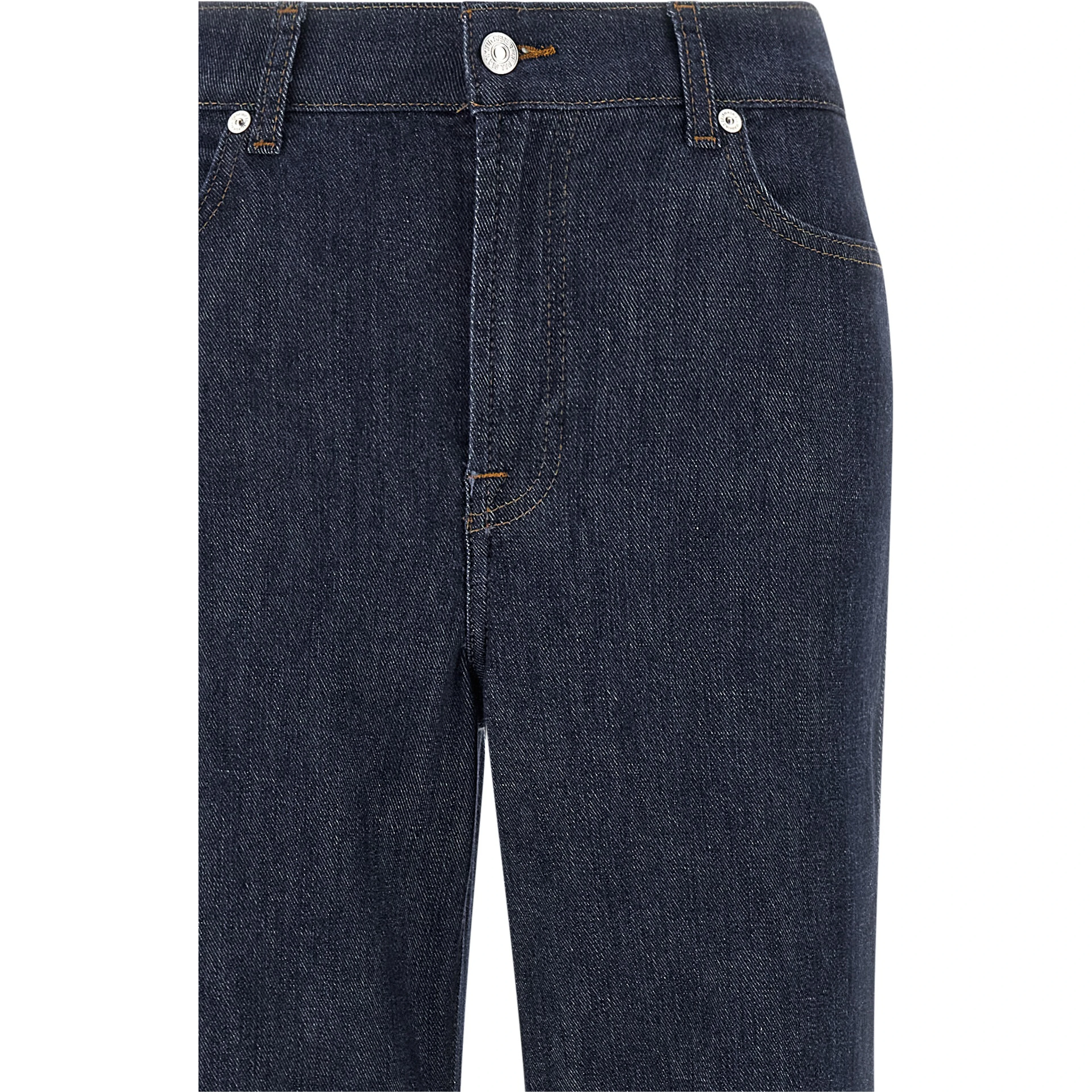 Blue Cotton Flared Jeans