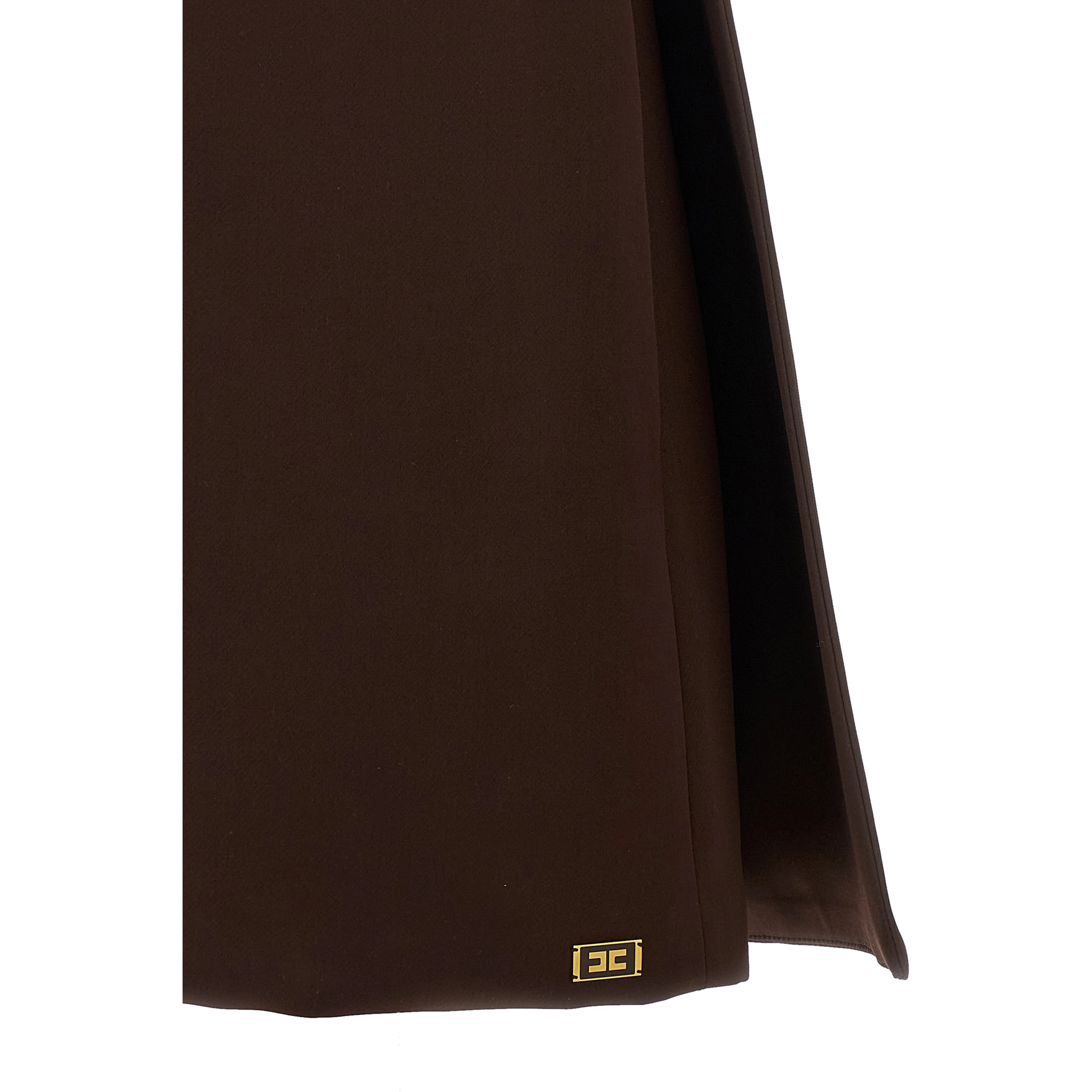 Brown Polyester Short Dress