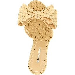 Beige Raffia Stiletto Heel Sandals