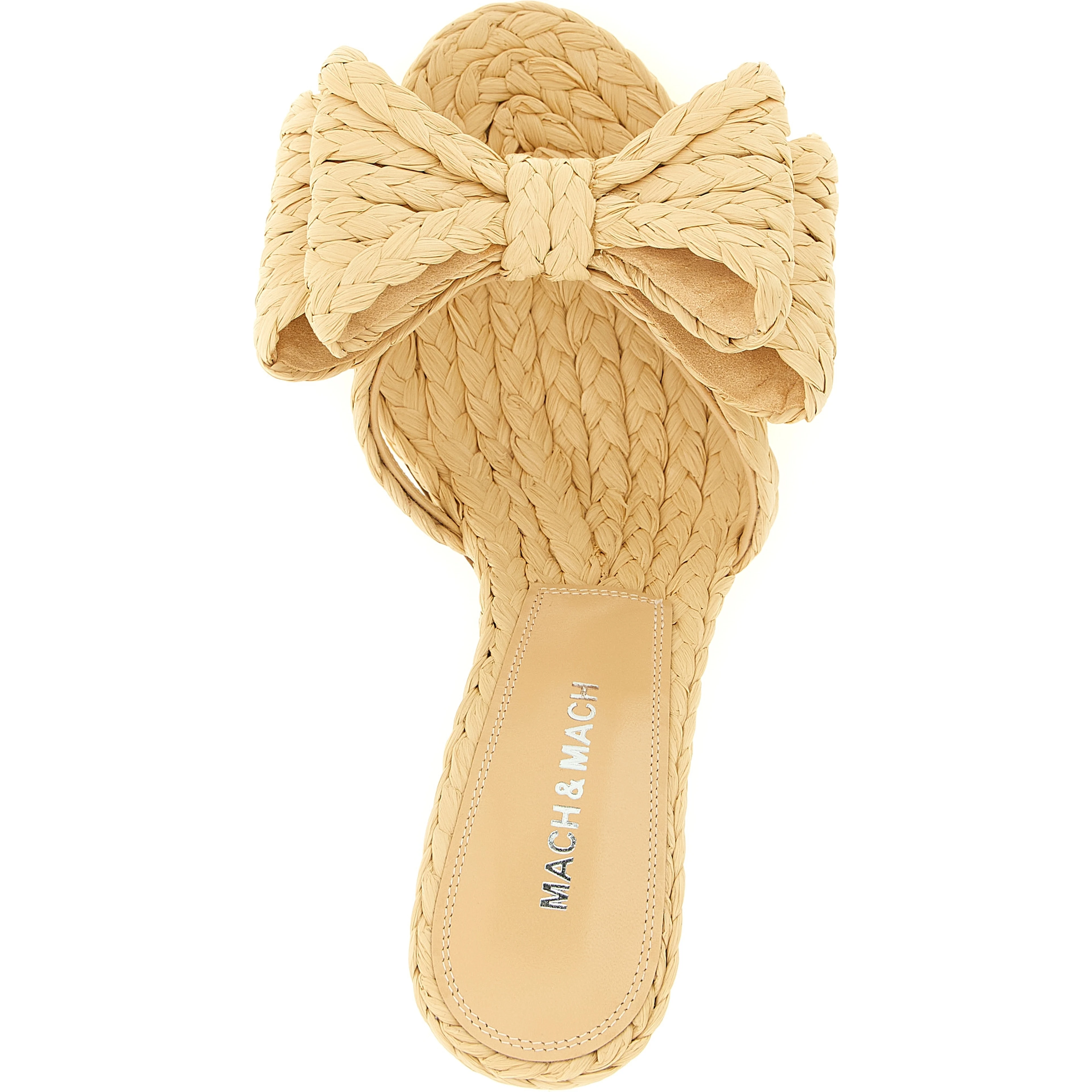 Beige Raffia Stiletto Heel Sandals