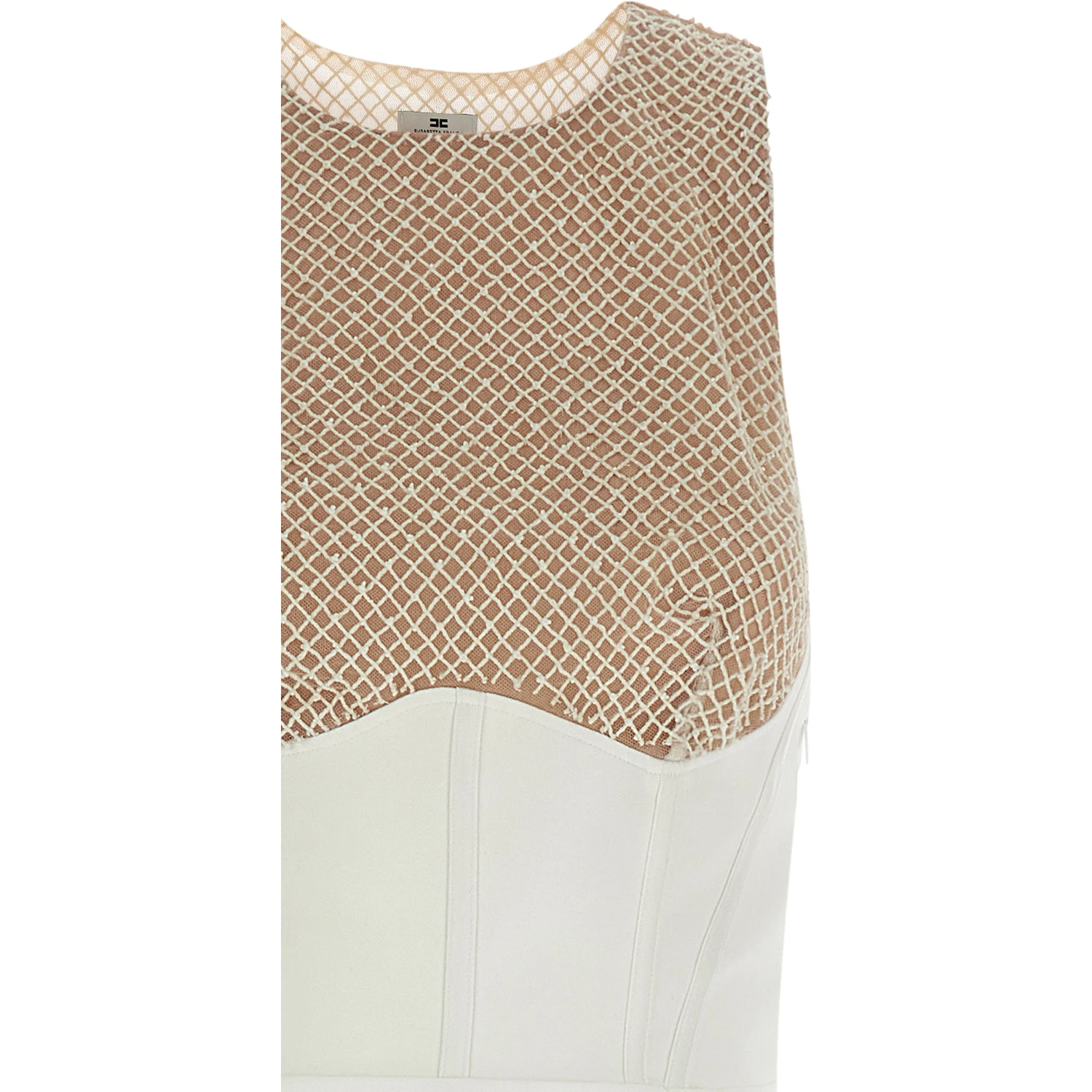 White Polyester Long Dress