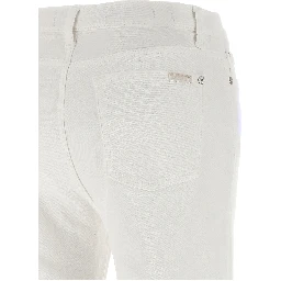 White Cotton Flared Jeans
