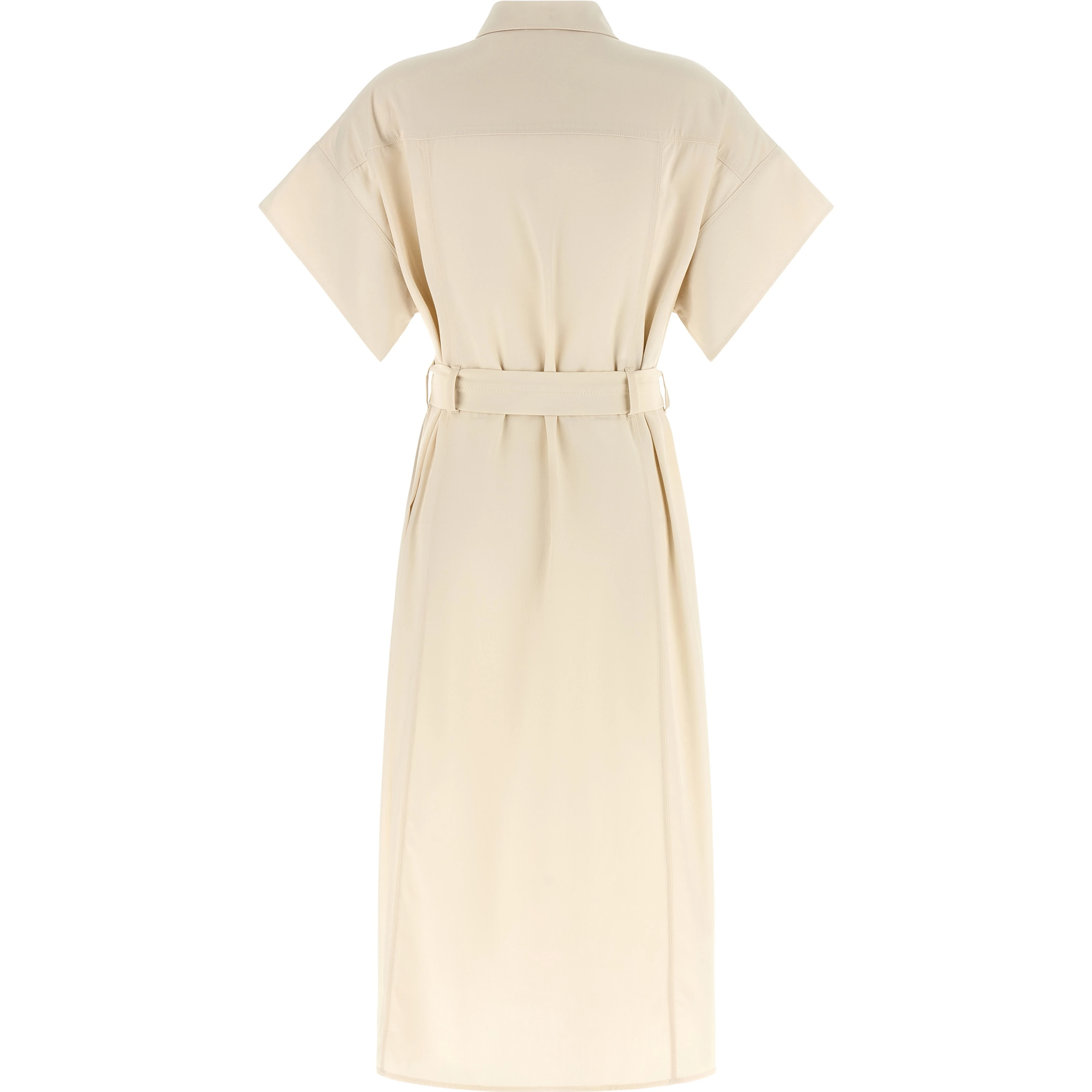 Beige Cotton Midi Dress