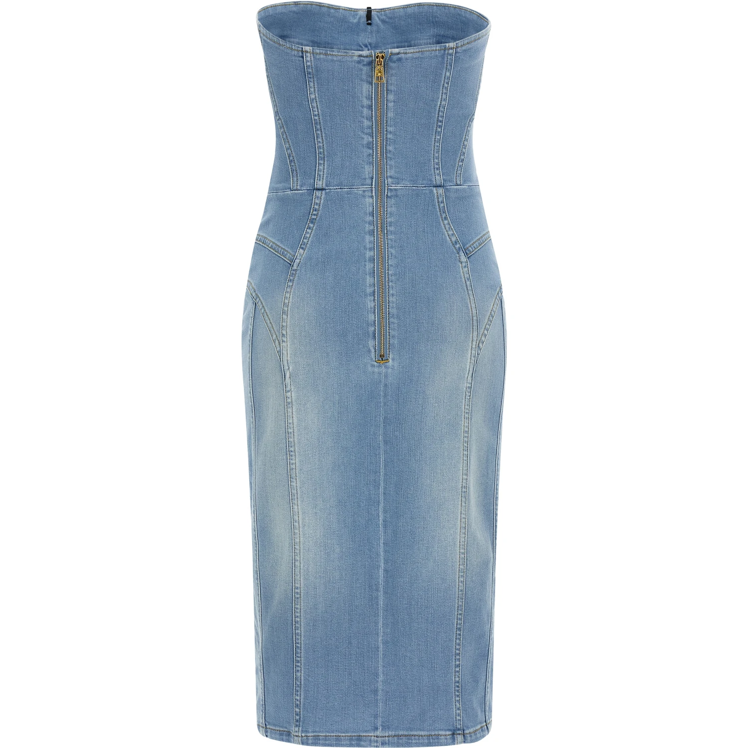 Blue Cotton Midi Dress