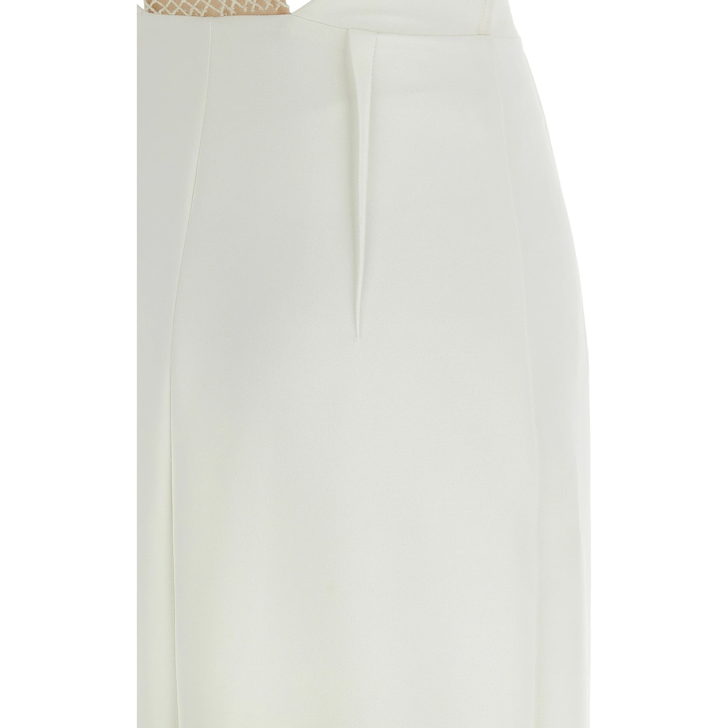 White Polyester Long Dress