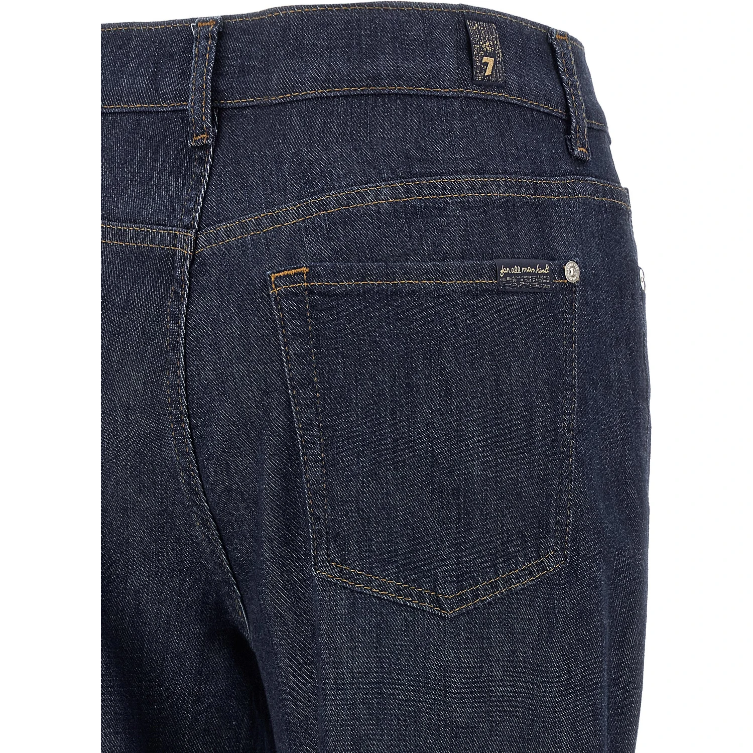 Blue Cotton Flared Jeans