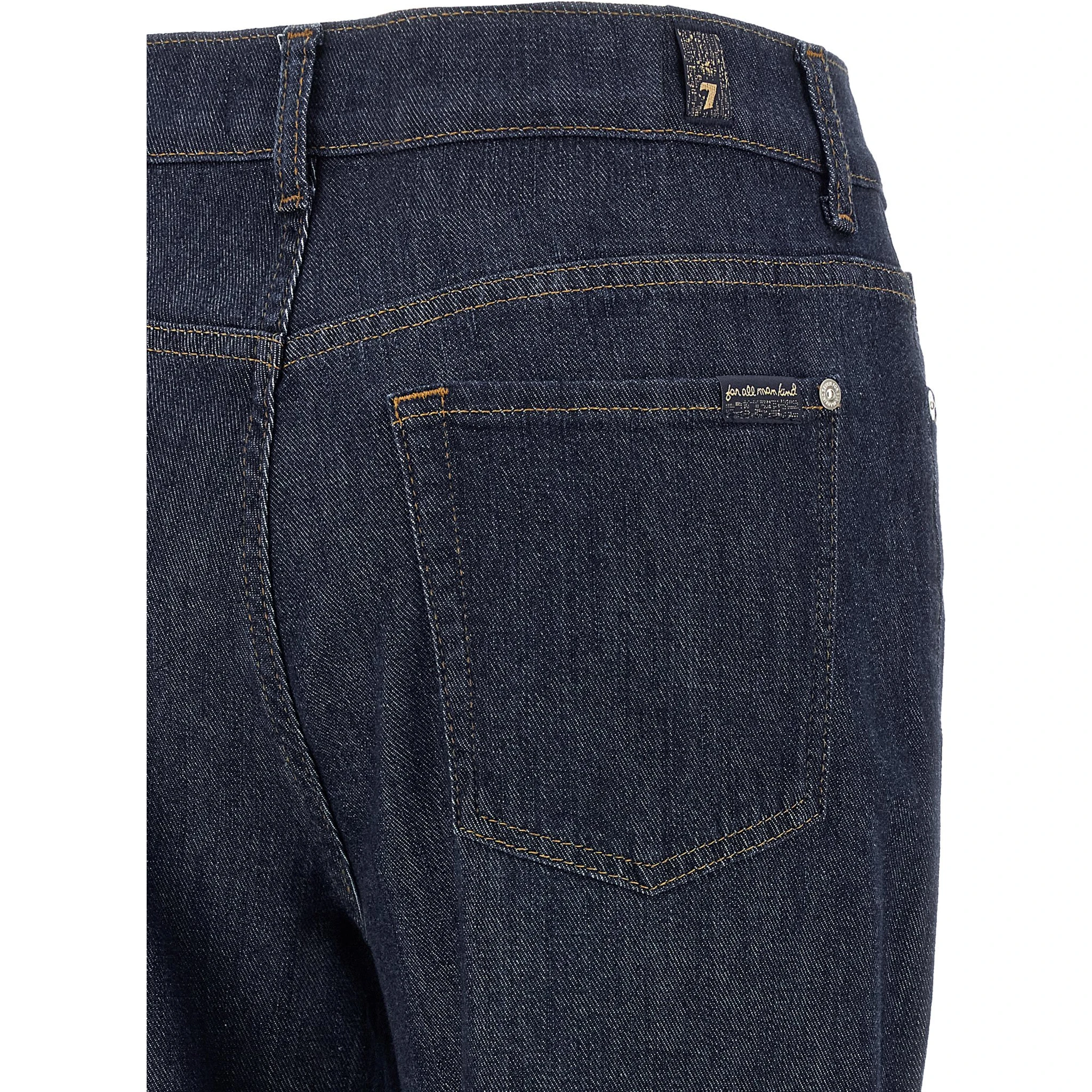 Blue Cotton Flared Jeans
