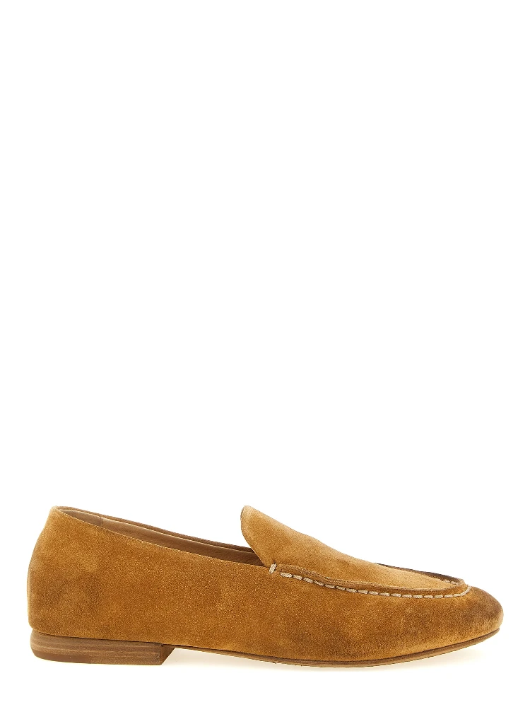 Brown Calfskin Slip-On Loafers