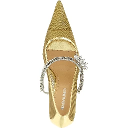 Gold Polyamide High Heel Pumps
