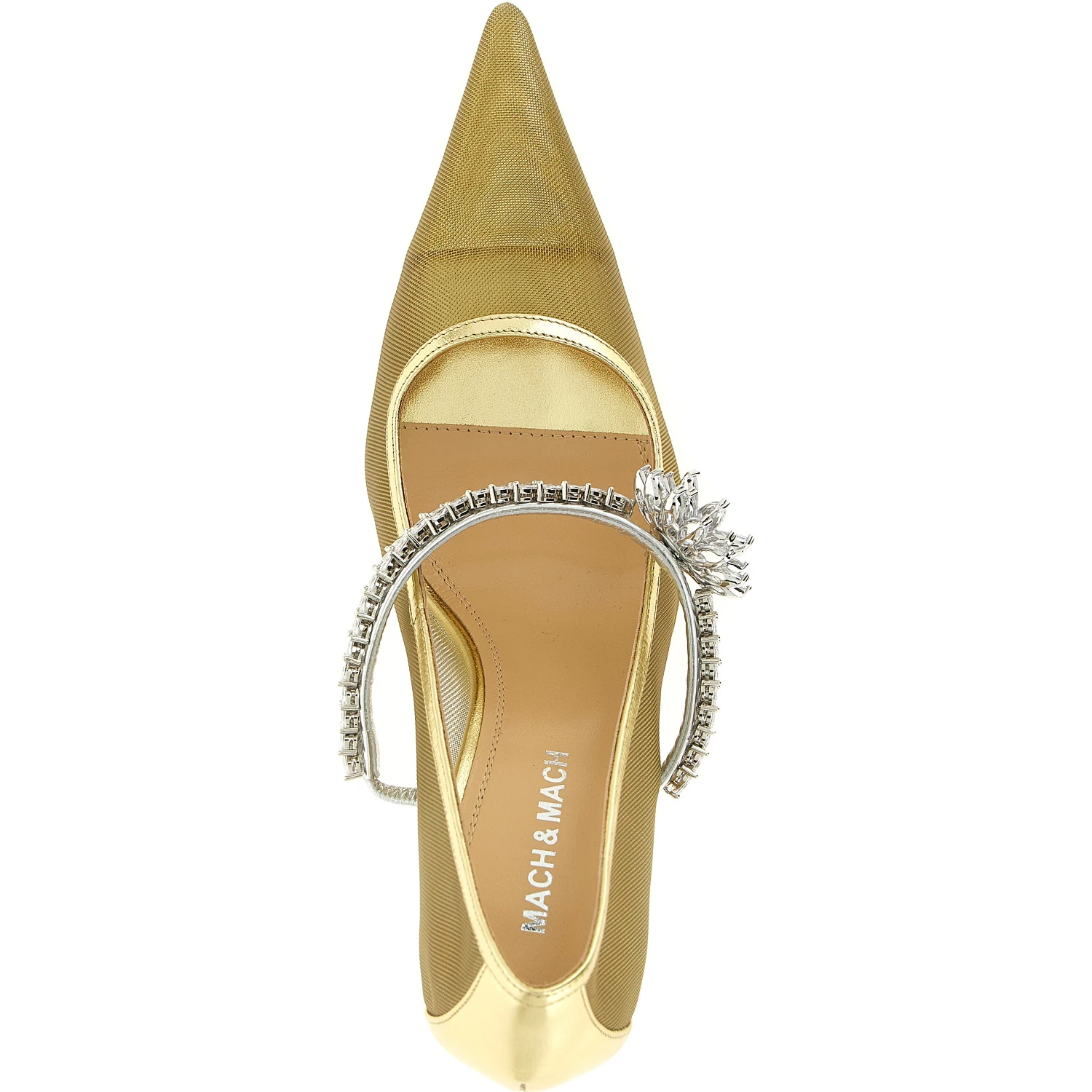 Gold Polyamide High Heel Pumps
