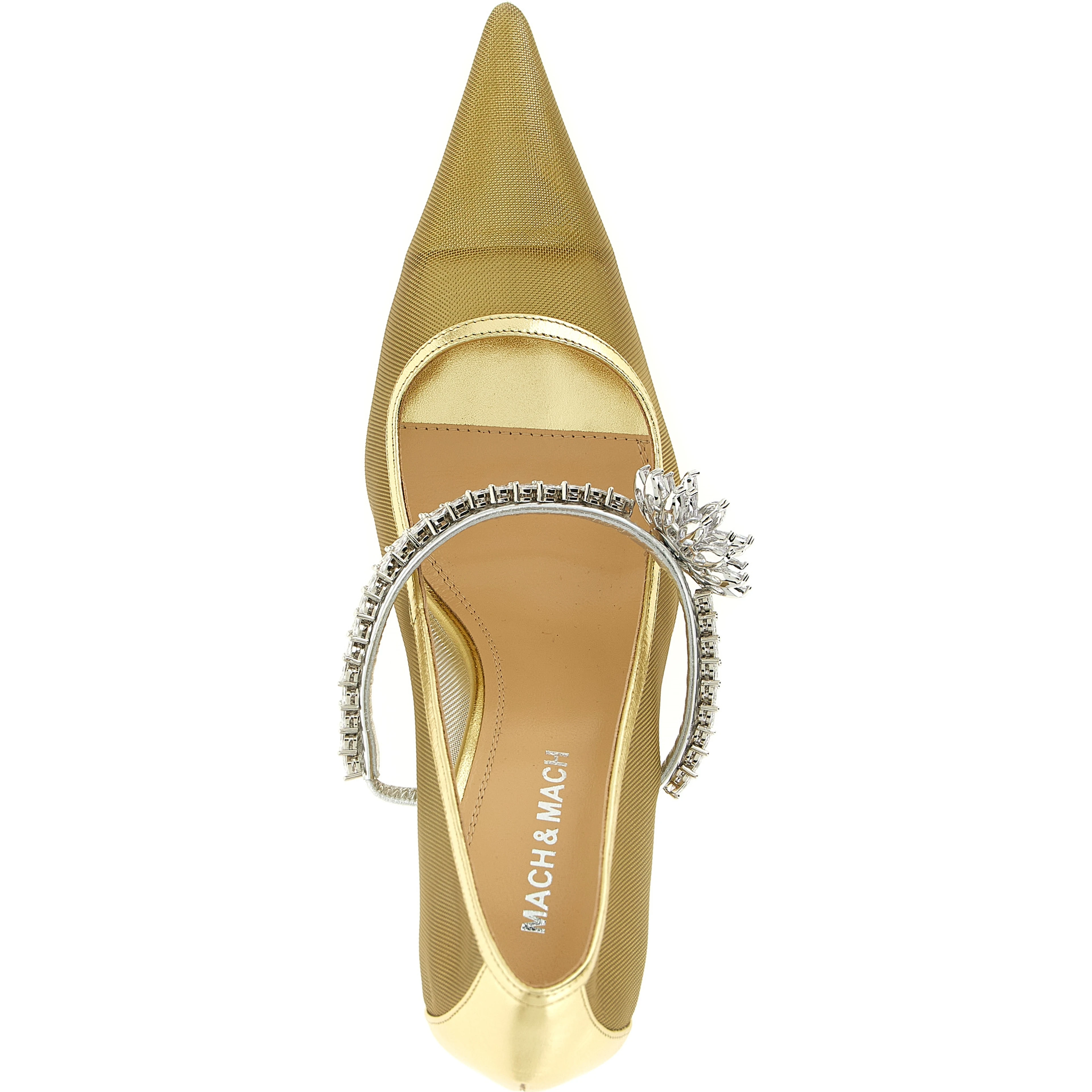 Gold Polyamide High Heel Pumps