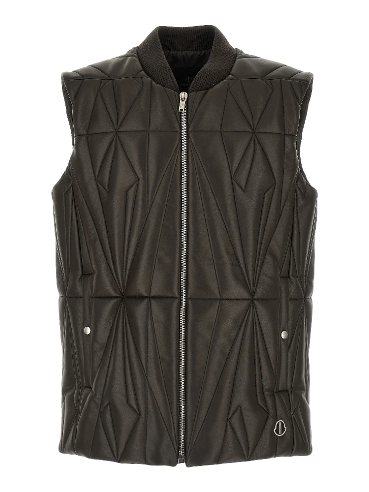 Brown Lamb Leather Sleeveless Jacket