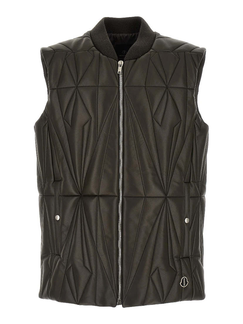 Brown Lamb Leather Sleeveless Jacket