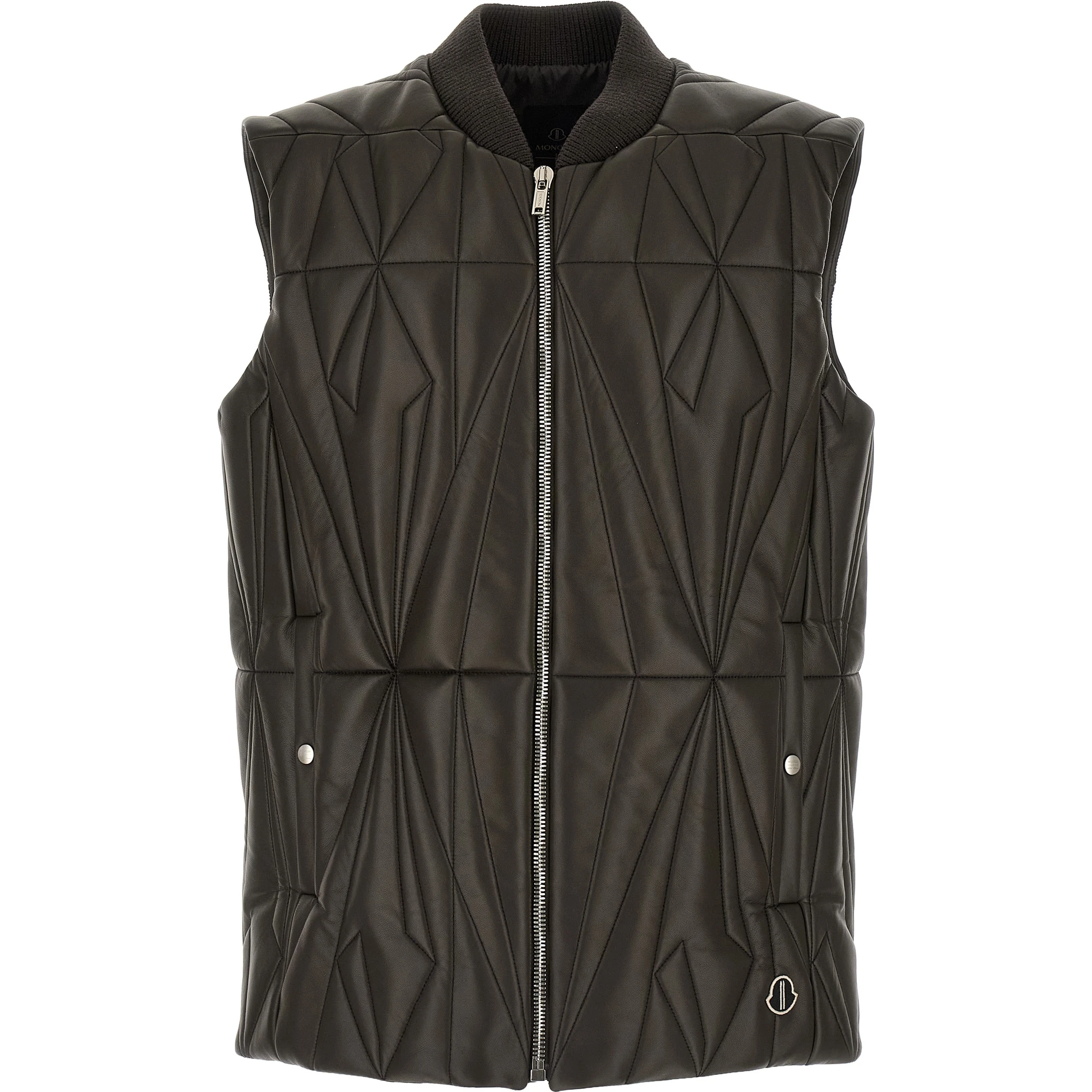 Brown Lamb Leather Sleeveless Jacket